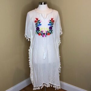 Amelie Embroidered Caftan Coverup M